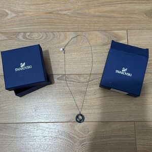 Swarovski Crystal TURN NECKLACE Mini Crystal Silver Night Pendant